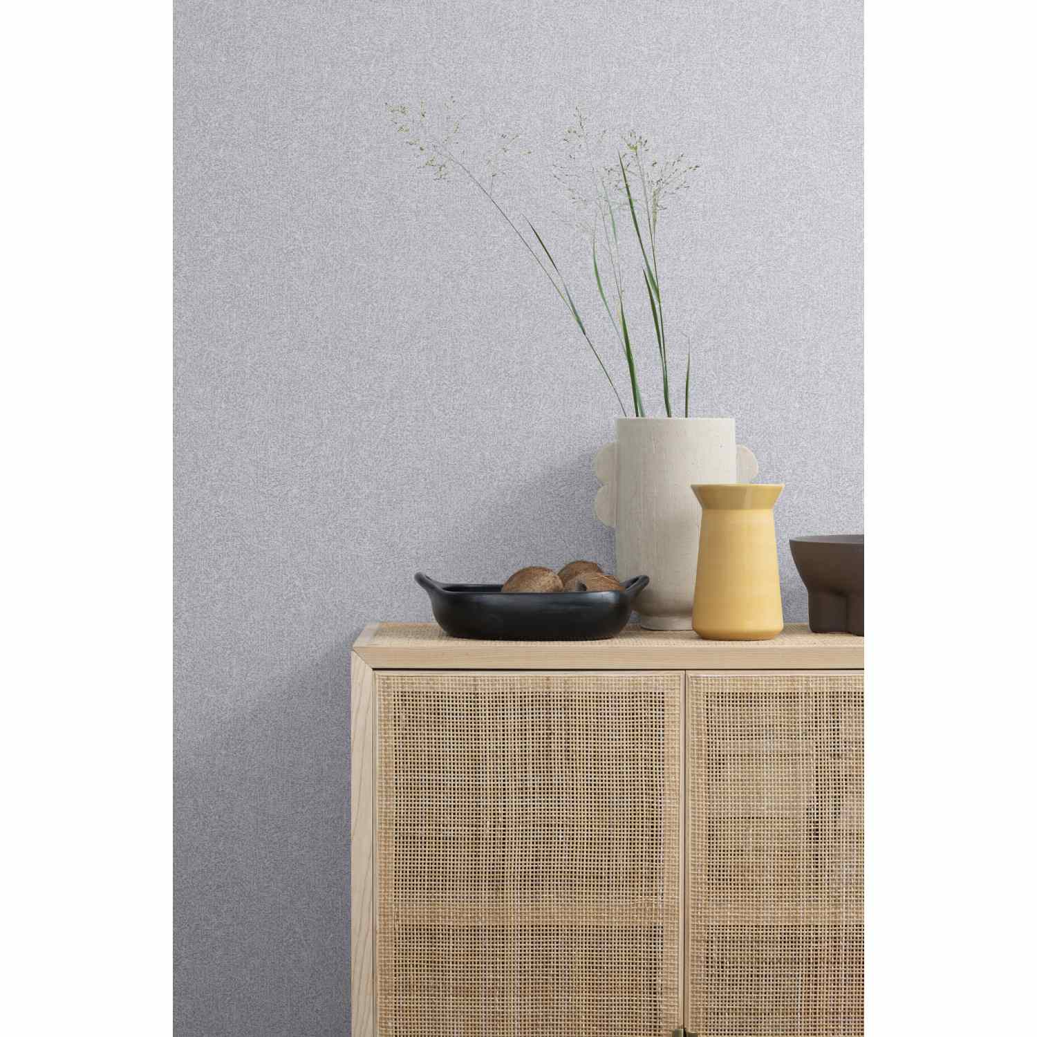 Rasch | Composition | 554489 | Vliestapete | Einfarbig | Uni | 0.53 x 10.05 m | Grau