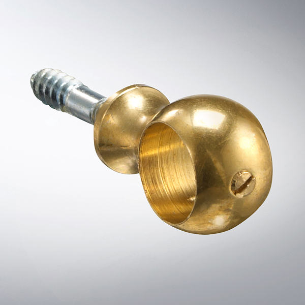 Auer Kugelösen für Läuferstangen 10 mm Mit Feststellschraube Messing poliert oder vernickelt