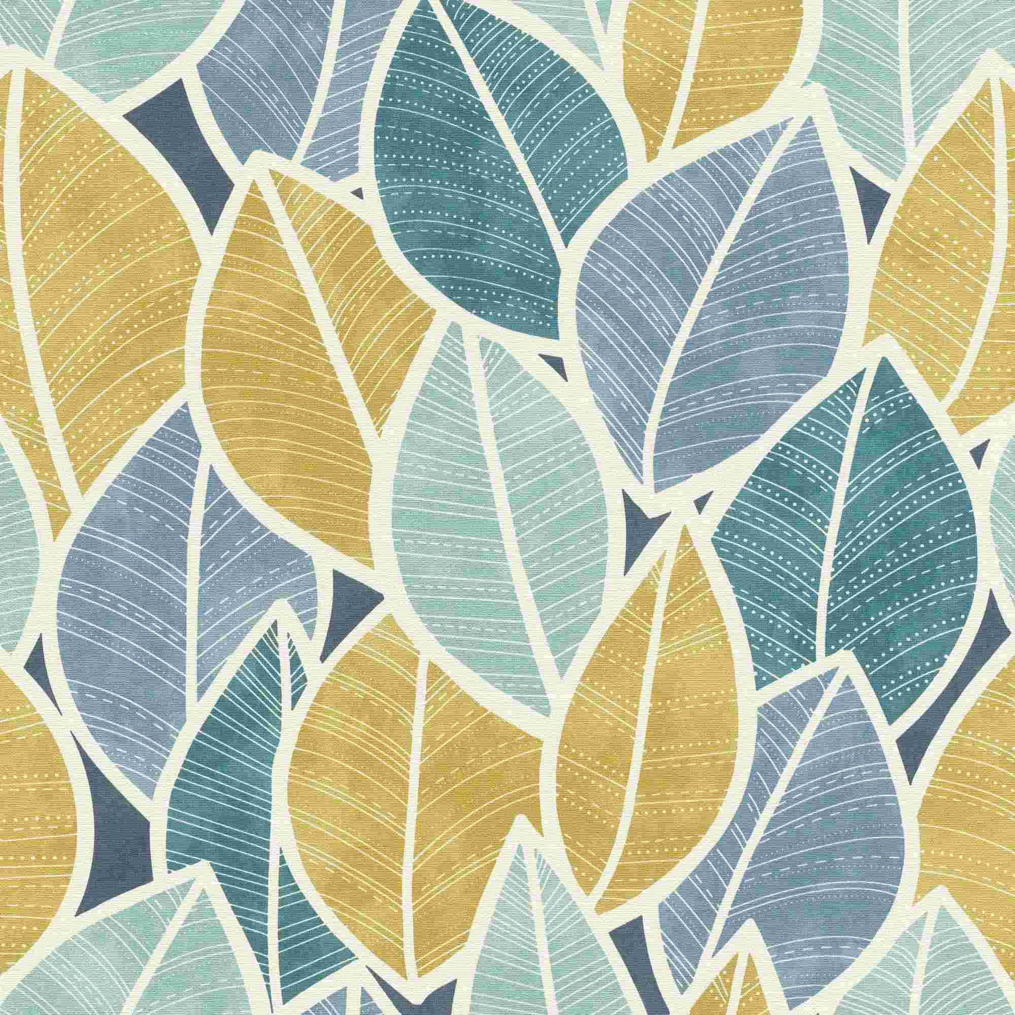 Rasch | Salsa | 480139 | Vliestapete | Botanisch | 10.05 x 0.53 m | Braun | Blau | Weiß