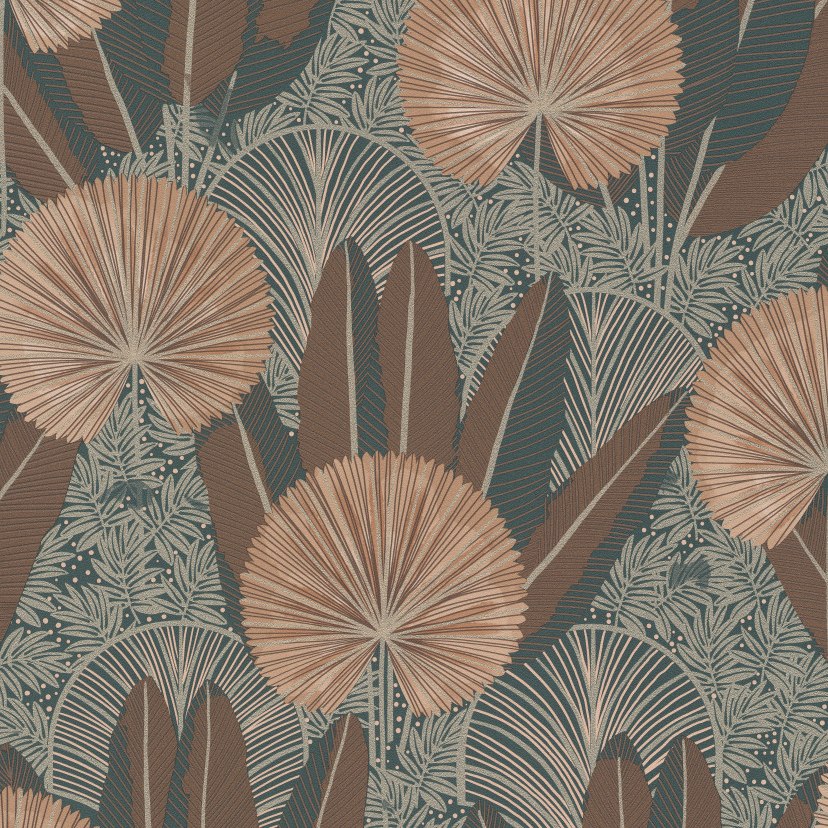 Grandeco | Asperia | A54703 | Vliestapete | Dschungel | 10.05 x 0.53 m | Braun