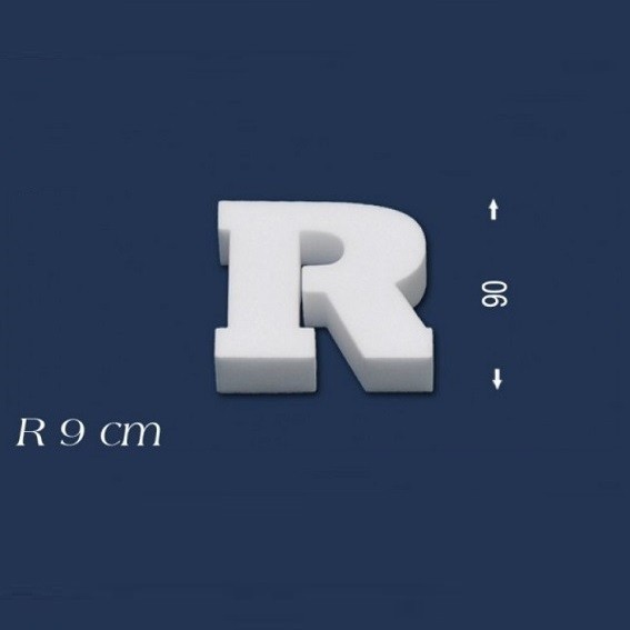 Deko Buchstabe R 90 mm Styropor Buchstabe 3D Buchstabe Weiß Wiesemann