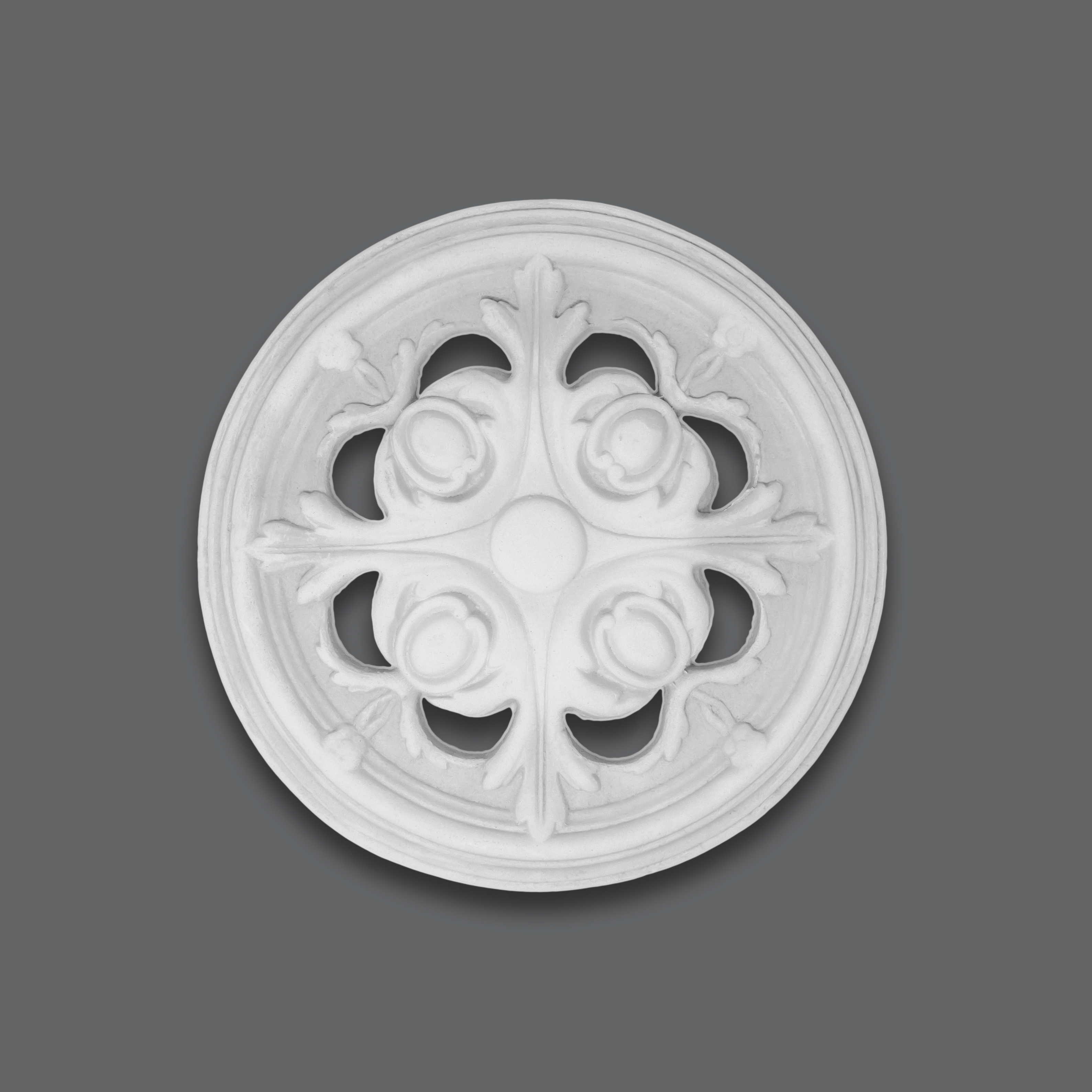 PROVISTON | Gips Rosette Sheffield | Echter Gipsstuck | Ø28cm | Stuckrosette