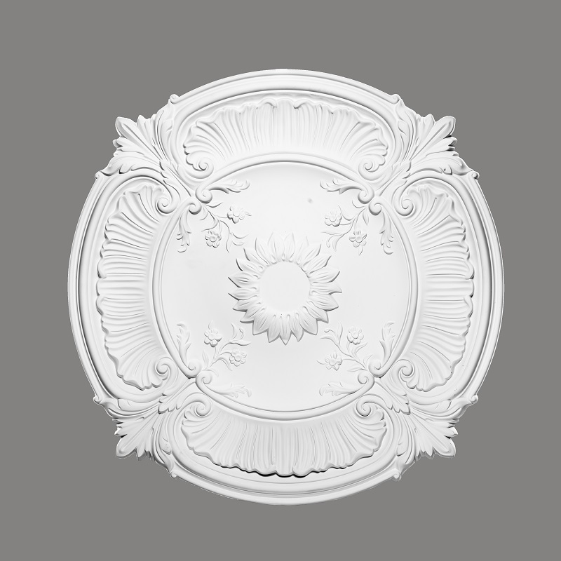 Mardom Rosette / Deckenkuppel B3077 Profoam 752 x 40 x 752 mm Weiß Stuckrosette Deckenrosette Rund