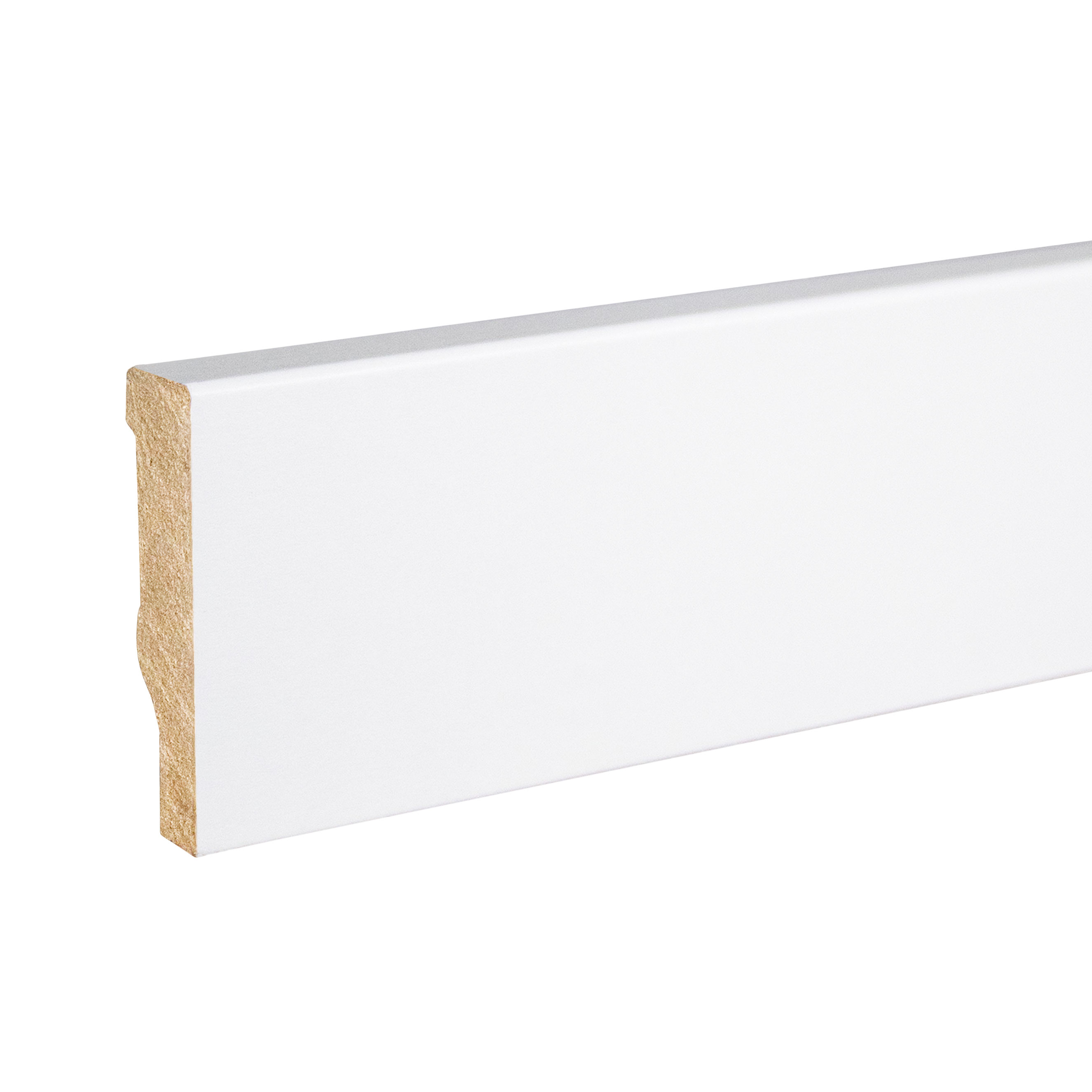 Sockelleiste Eckiges Profil 10 x 40 x 2500 mm MDF foliert Weiß Klassisch by PROVISTON