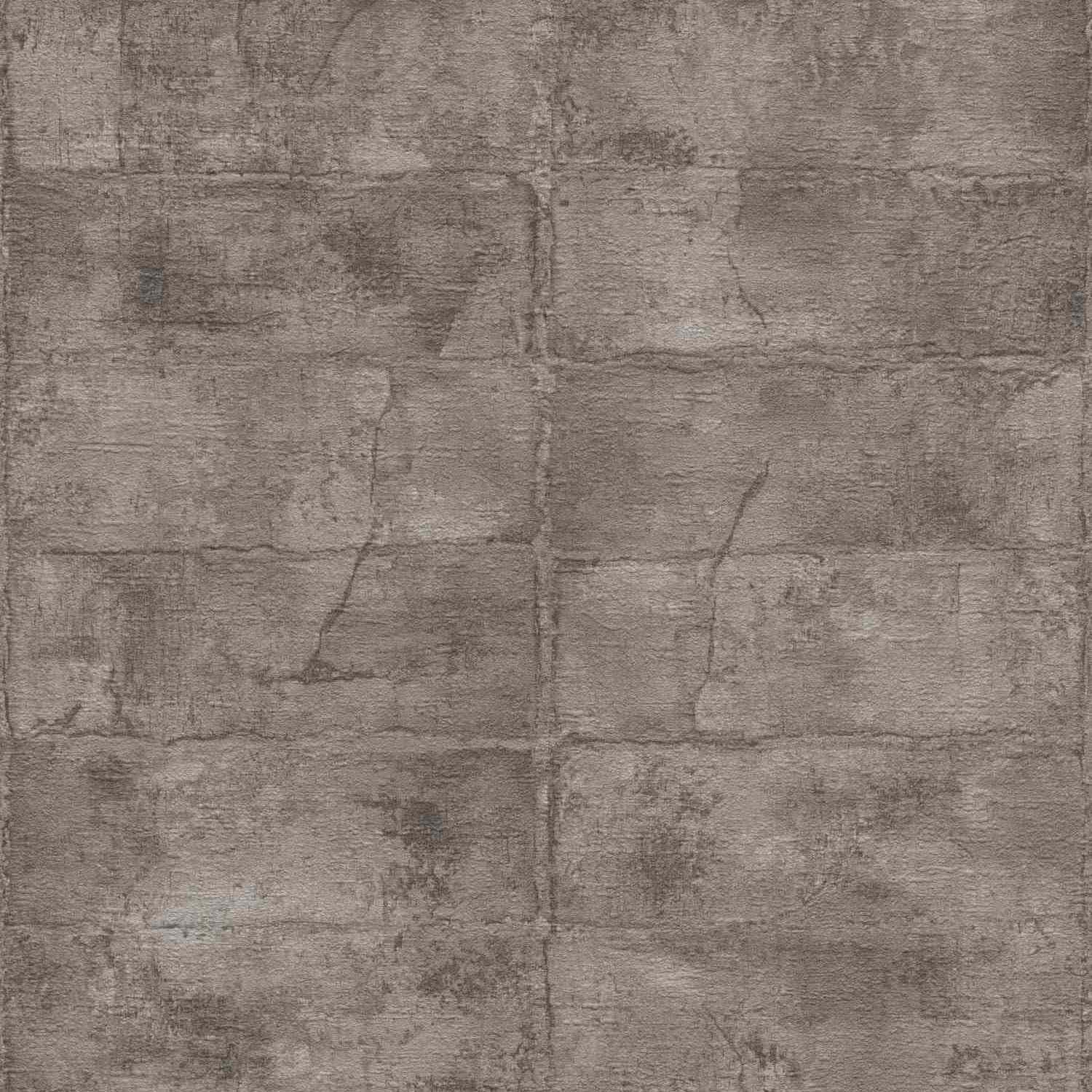 Rasch | Concrete | 520163 | Vliestapete | Steinoptik | 0.53 x 10.05 m | Schwarz | Braun