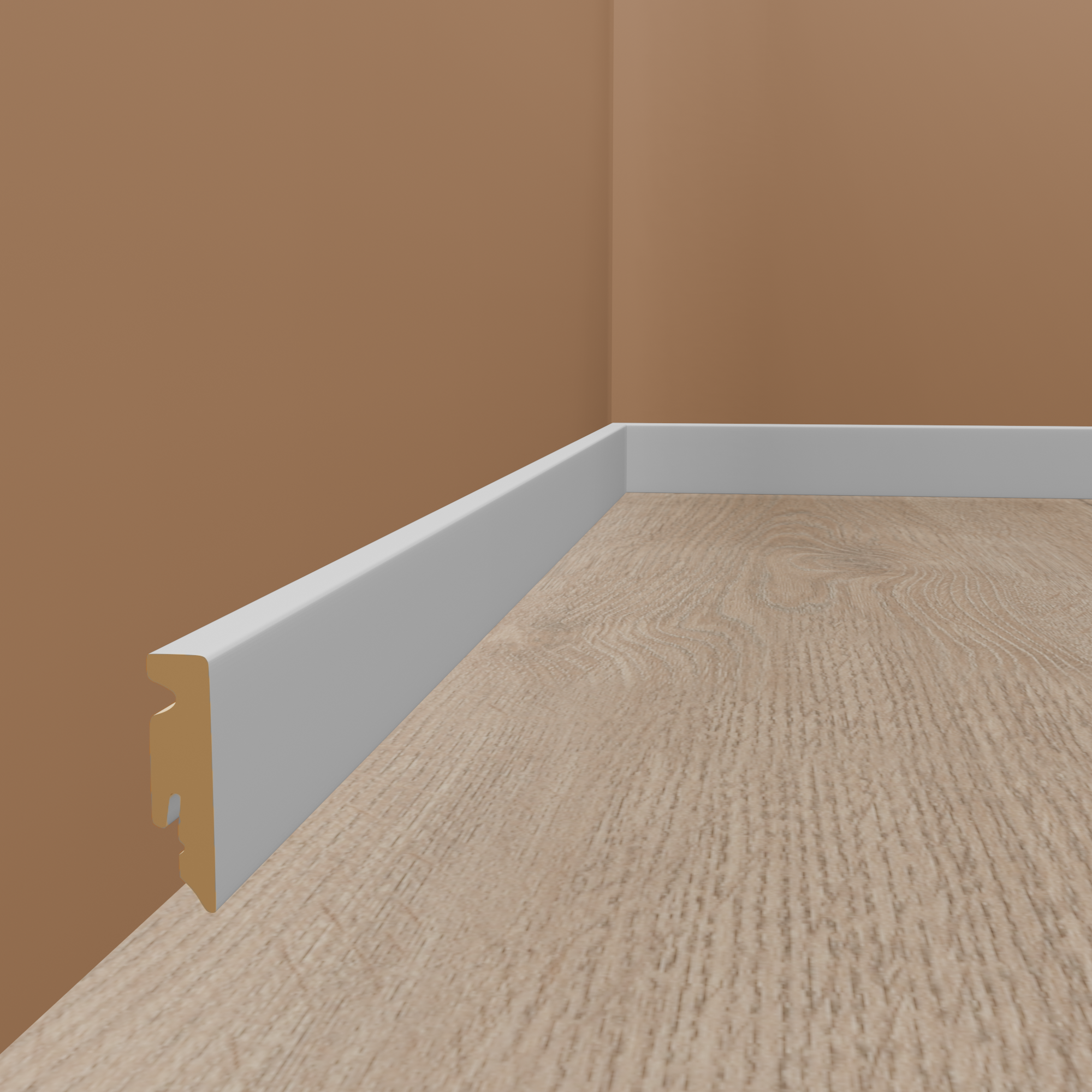 Neuhofer Sockelleiste "Manta" FU062L MDF 15 x 58 x 2400 mm Weiß Fußleiste