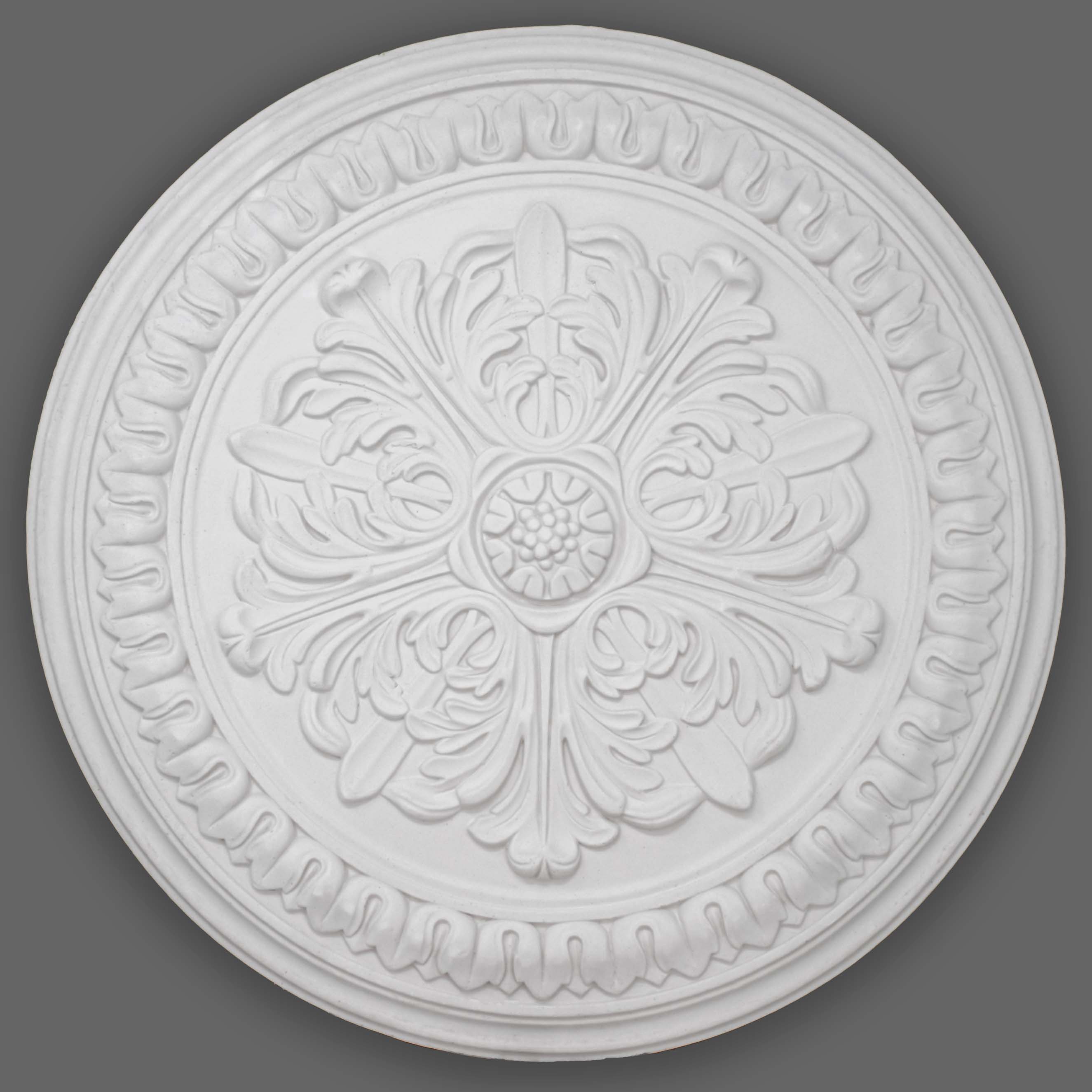 PROVISTON | Gips Rosette Northampton | Echter Gipsstuck | Ø46cm | Stuckrosette