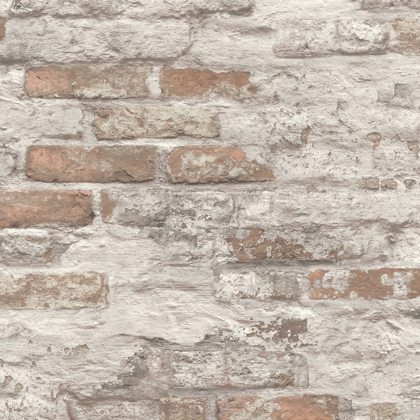 Grandeco | Asperia | A58101 | Vliestapete | Steinoptik | 10.05 x 0.53 m | Rot