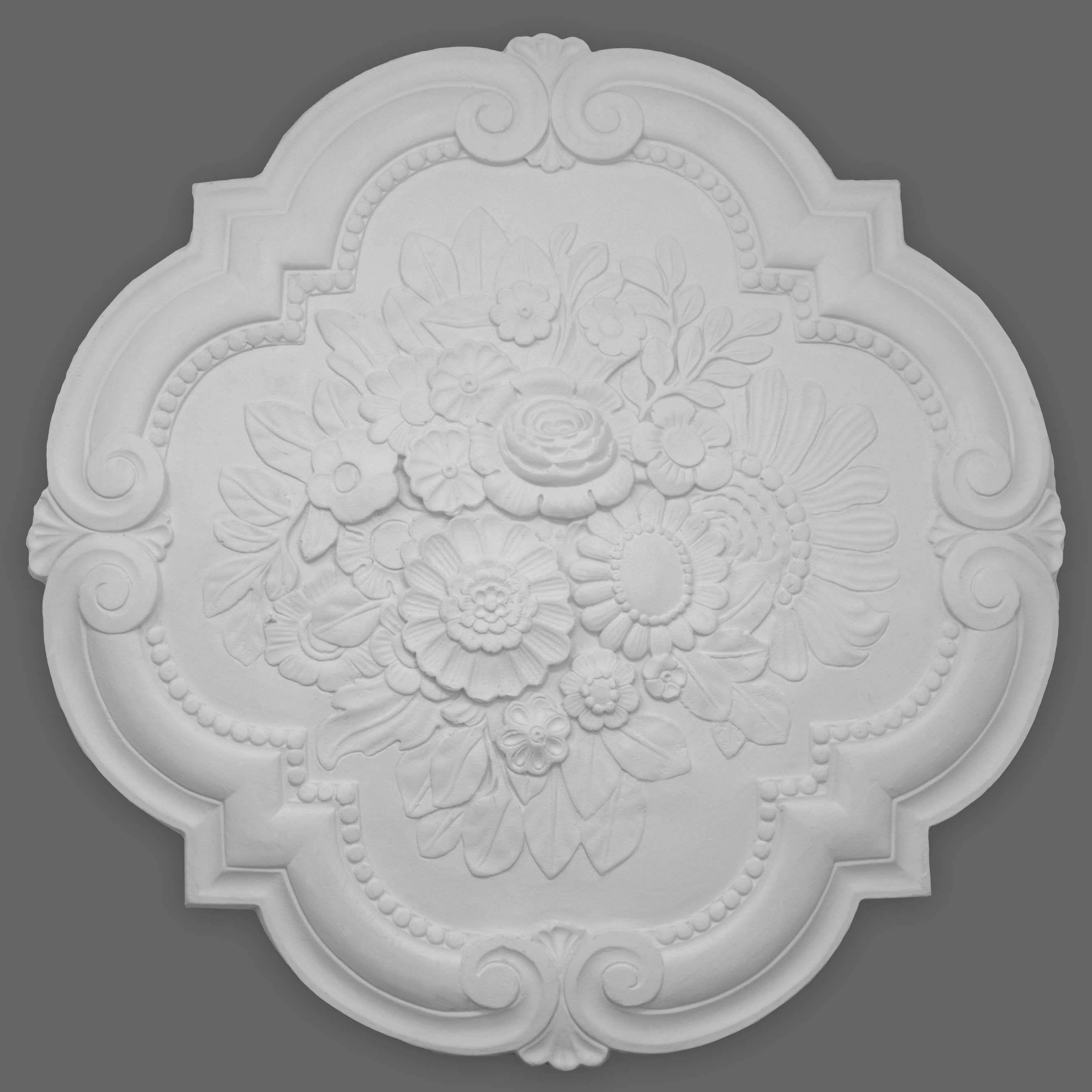 PROVISTON | Gips Rosette Blackpool | Echter Gipsstuck | Ø60cm | Stuckrosette
