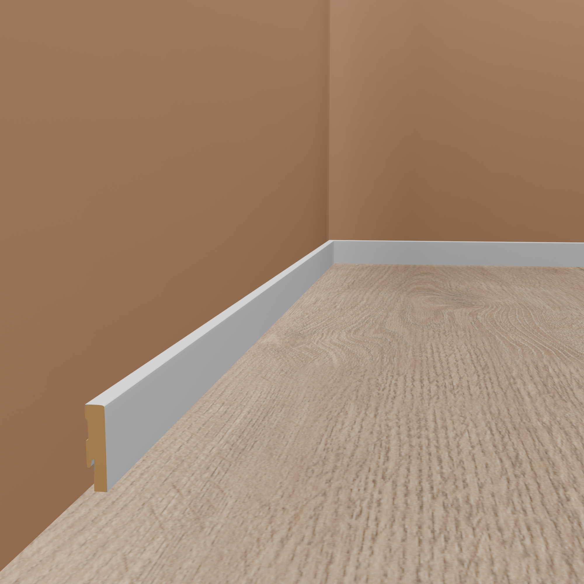 Neuhofer Sockelleiste "Camino" FU119L MDF 19 x 120 x 2400 mm Weiß Fußleiste