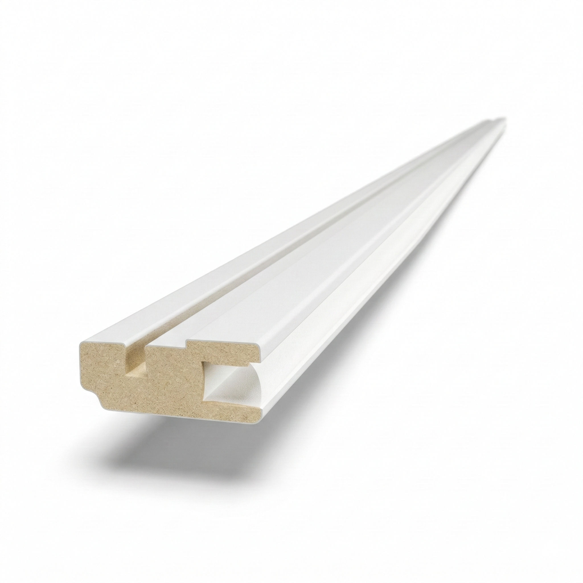 PROVISTON | Lichtleiste | MDF Stuckleiste | 22 x 45 x 2500 mm | Weiß Foliert | Deckenleiste