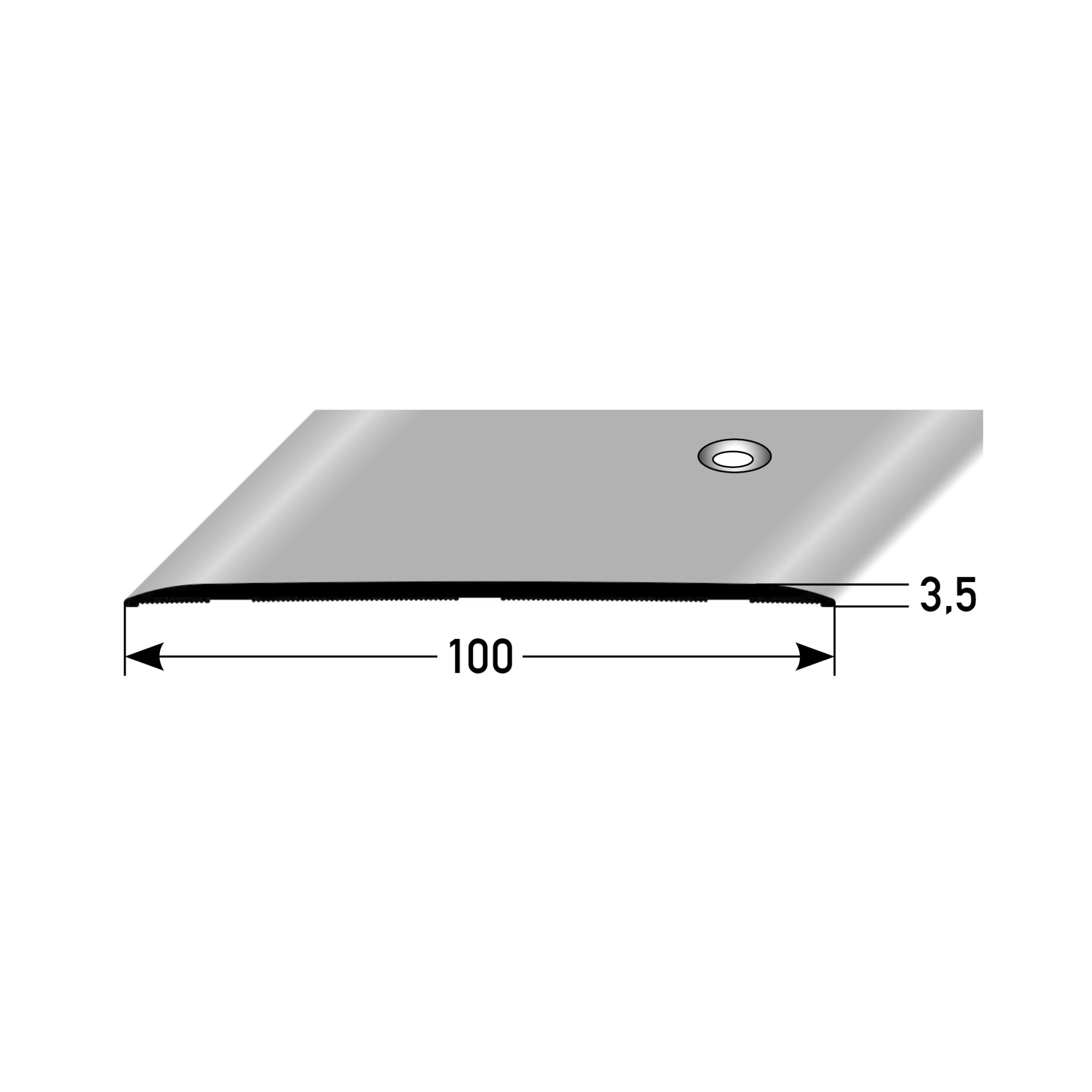 PROVISTON Übergangsprofil 3.5 x 100 x 2700 mm Übergangsleiste Aluminium Silber