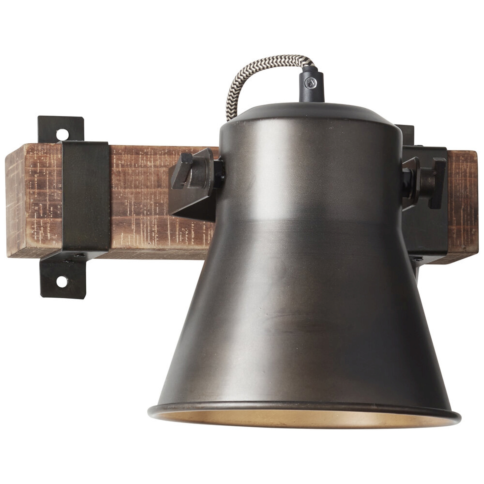 Wandleuchte 25 x 17 x 24 cm Metallic Holz Wandlampe Vintage Industrial Harmonisch