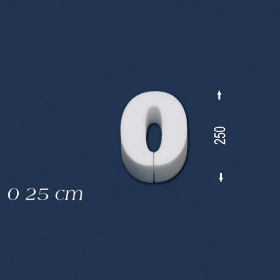 Wiesemann | Deko Zahl "0" | Polystyrol | Höhe: 250 mm | Styropor Zahl | 3D Zahl