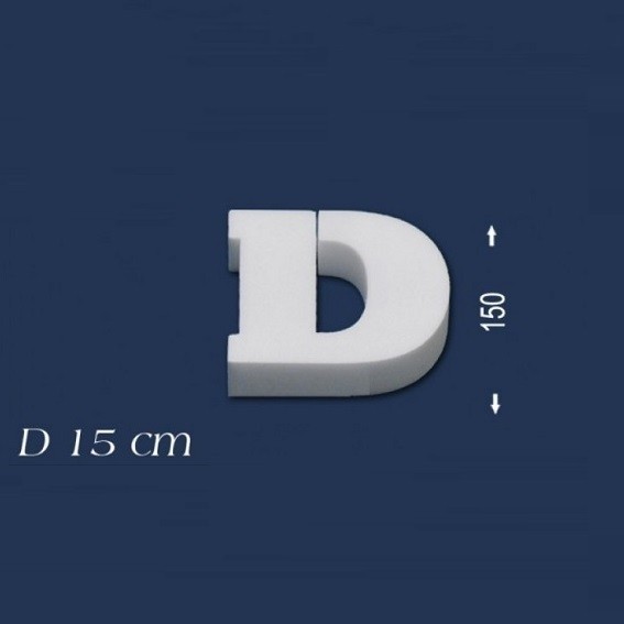 Deko Buchstabe D 150 mm Styropor Buchstabe 3D Buchstabe Weiß Wiesemann