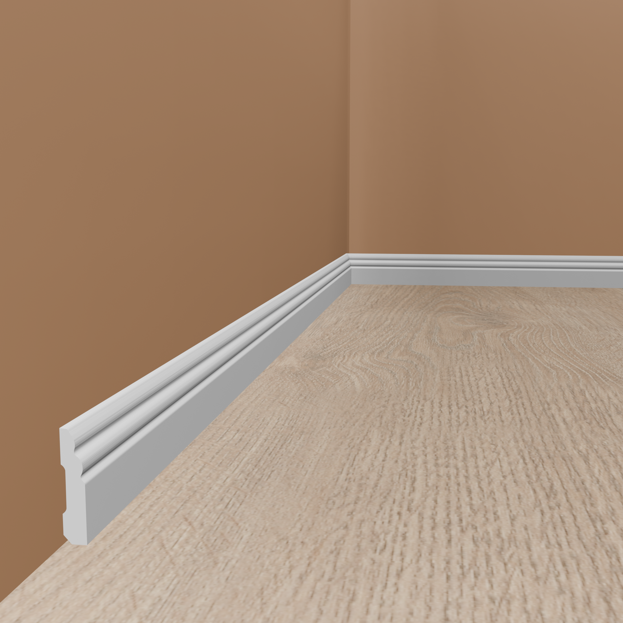 PROVISTON Sockelleiste Berliner Profil | Kunststoff Weiß | Hamburger Leiste in versch. Höhen