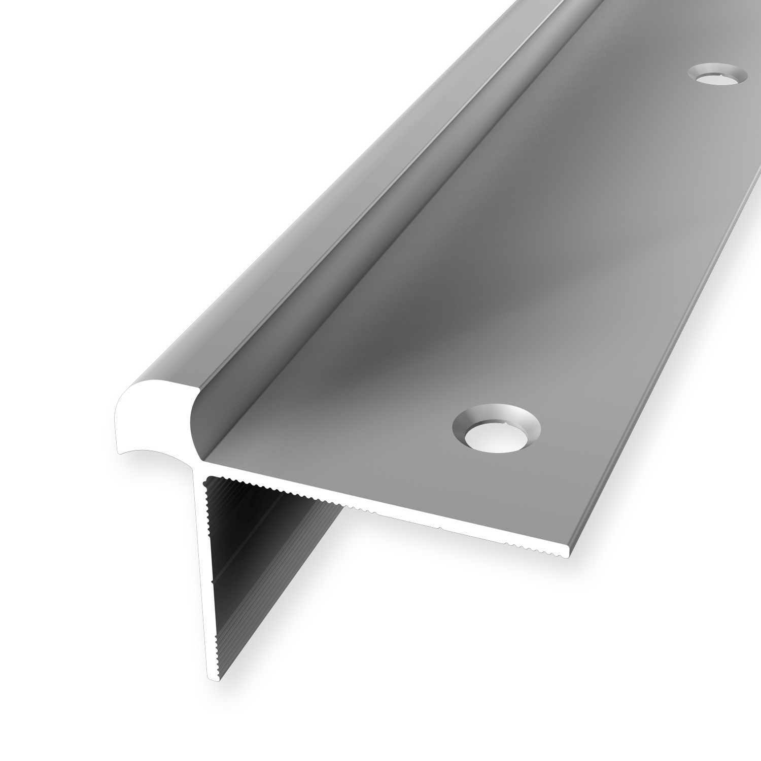 Treppenkantenprofil 33 x 43 mm Aluminium Winkelprofil Glatt Versenkt Gebohrt Küberit