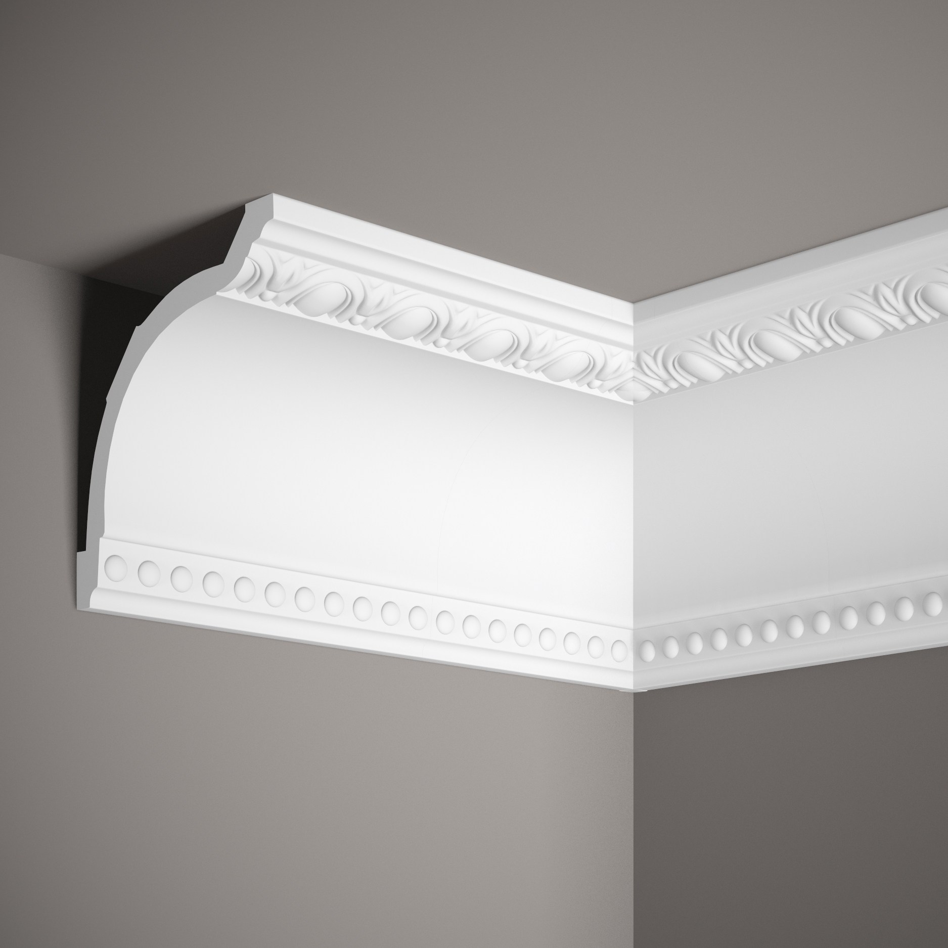 Mardom Deckenleiste MDA040 Profoam 110 x 135 x 2000 mm Weiß Stuckleiste Jugendstil