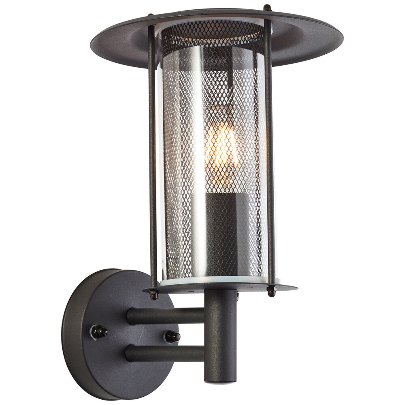 Wandleuchte 30.2 x 19.8 x 22.4 cm Schwarz Kunststoff Wandlampe Modern Harmonisch