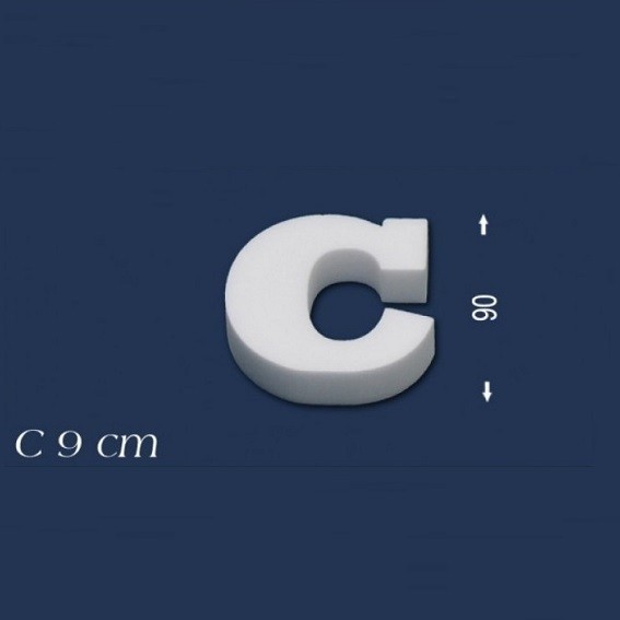 Wiesemann | Deko Buchstabe "C" | Polystyrol | Höhe: 90 mm | Styropor Buchstabe | 3D Buchstabe
