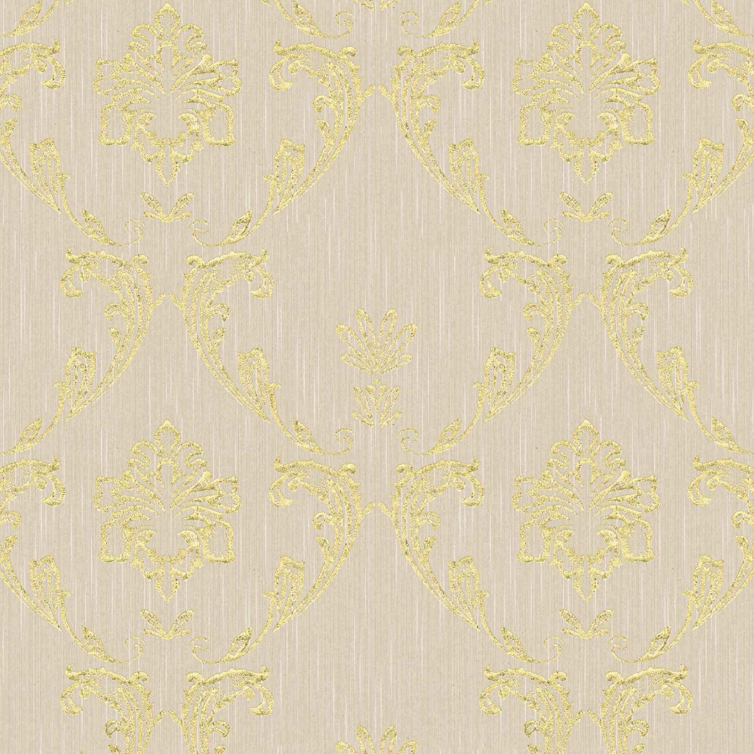 A.S. Creation | Metallic Silk | 306582 | Vliestapete | Barock | 0.53 x 10.05 m | Beige