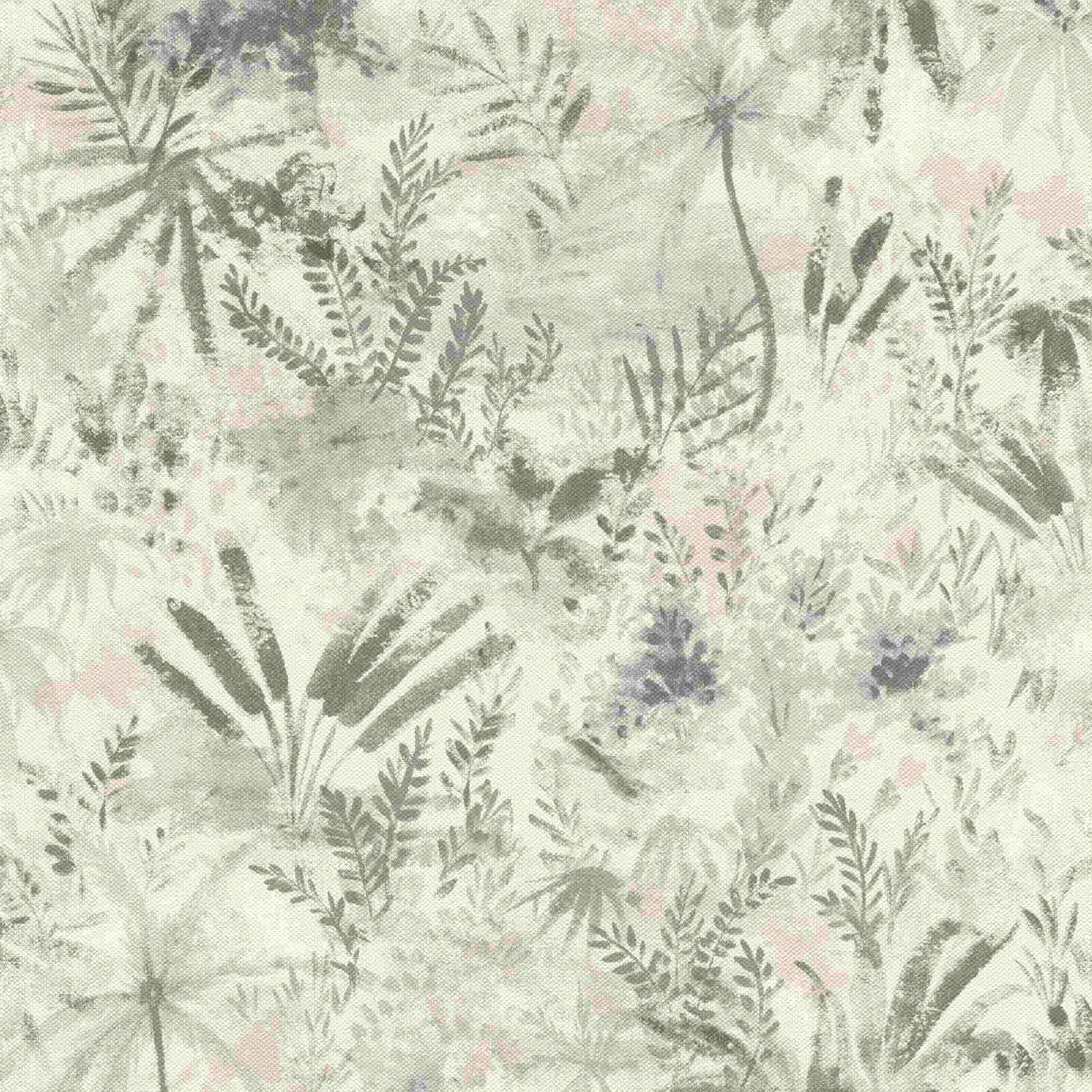 Rasch | Selection | 543018 | Vliestapete | Botanisch | 10.05 x 0.53 m | Grau | Weiß | Creme