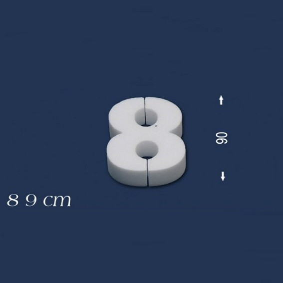 Deko Zahl 8 90 mm Styropor Zahlen Zahlendeko Weiß Wiesemann