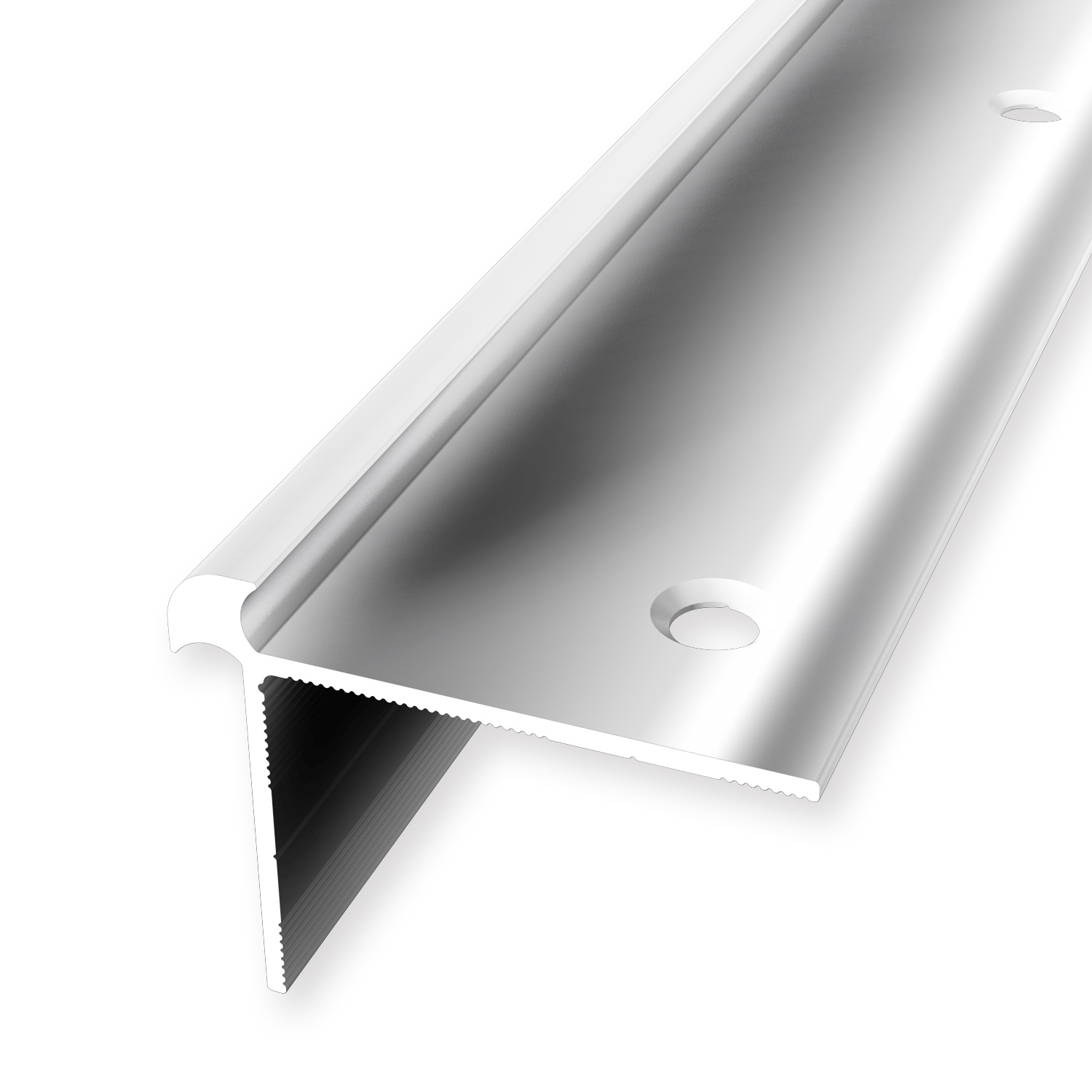 Treppenkantenprofil 32 x 42 x 2500 mm Aluminium Winkelprofil Glatt Versenkt Gebohrt Küberit