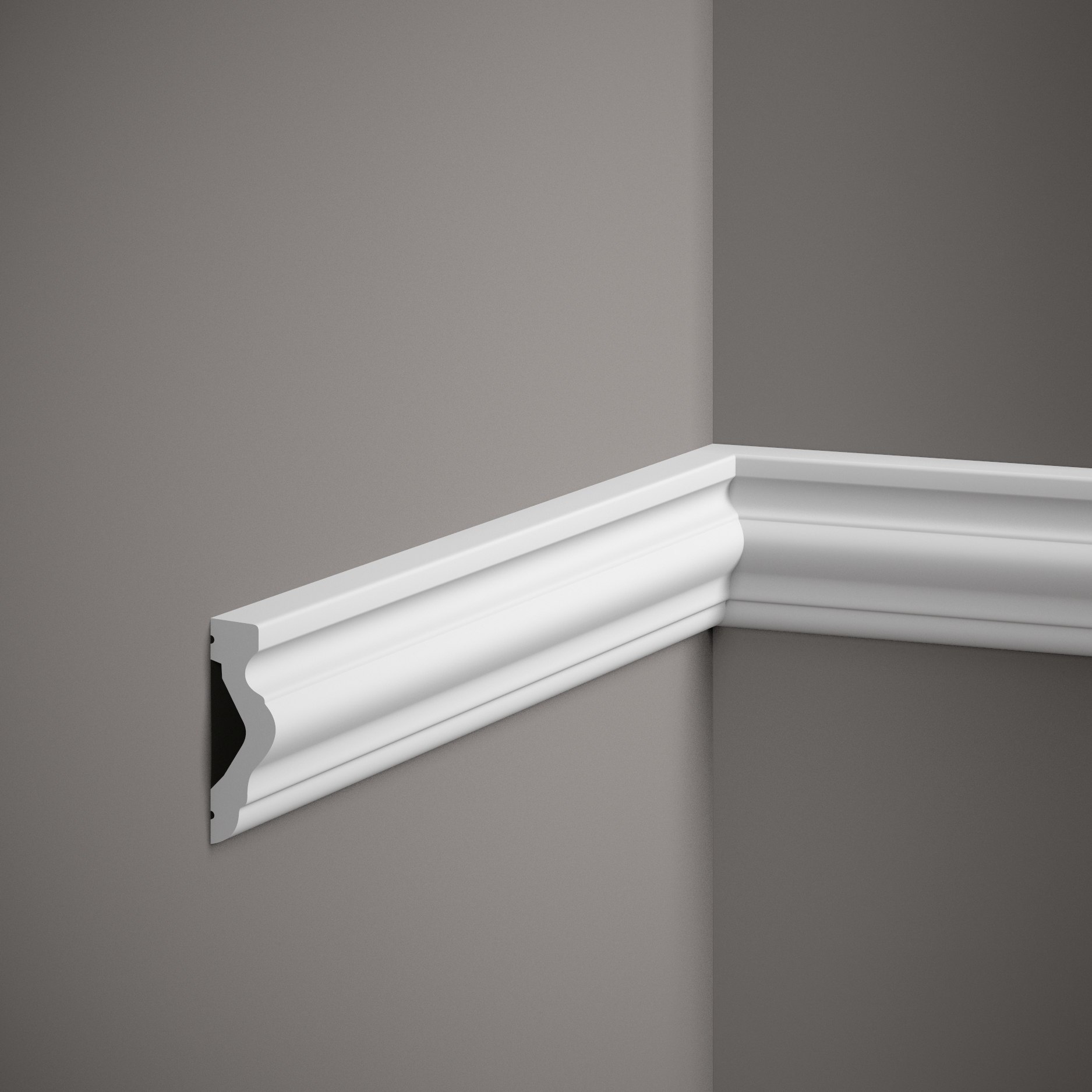 Mardom Wandleiste MD308 Polyforce 21 x 65 x 2000 mm Weiß Zierleiste Modern