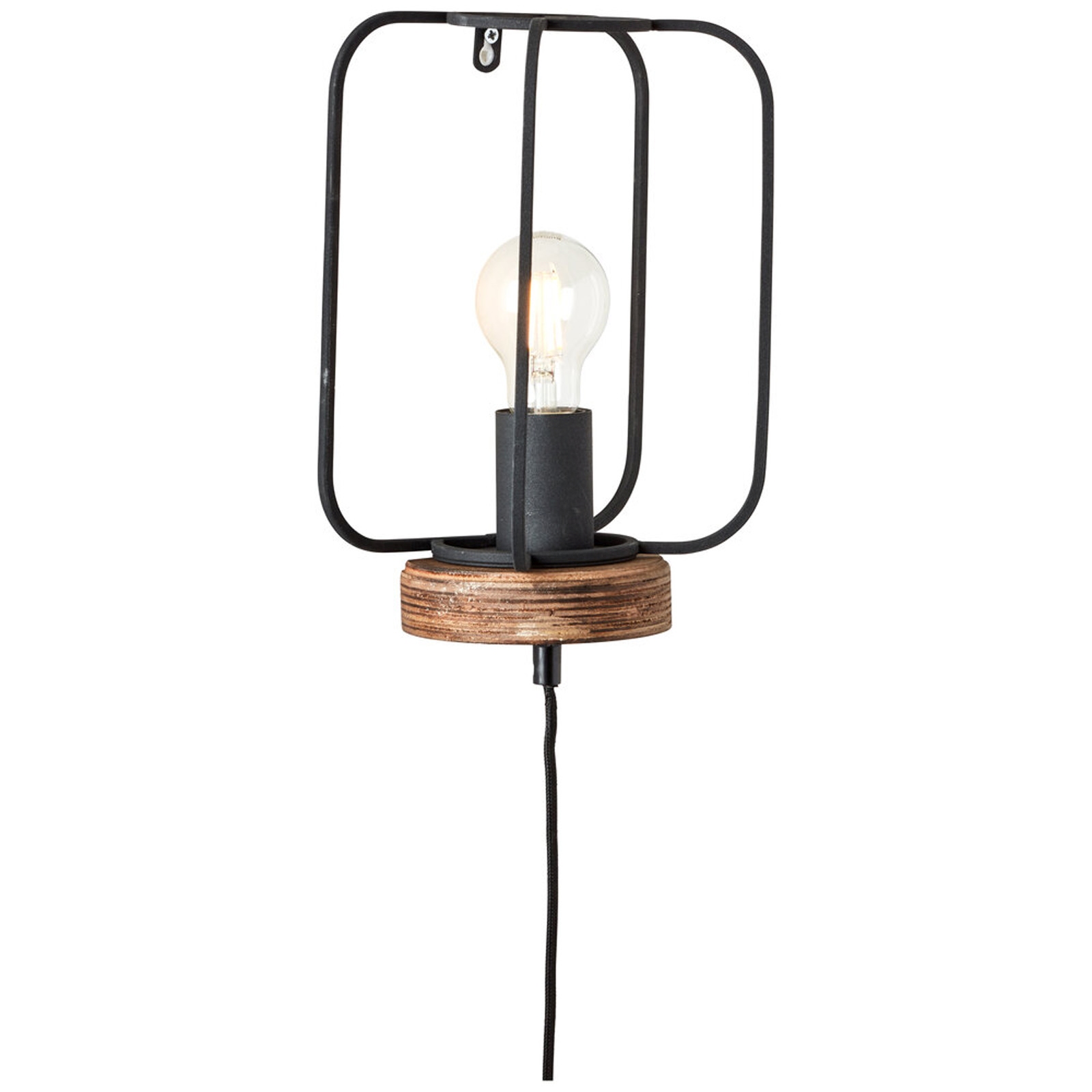 Wandleuchte 27 x 11.5 x 20 cm Braun Holz Wandlampe Vintage Antik Harmonisch