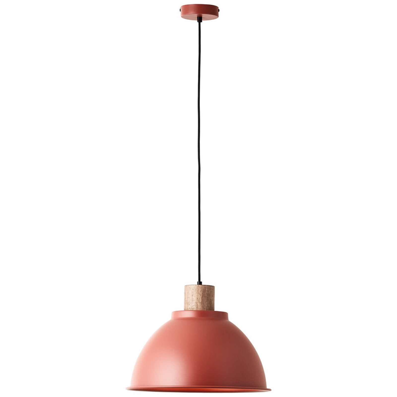 Pendelleuchte 120 x 38 cm Rot Holz Pendellampe Modern Skandi Harmonisch