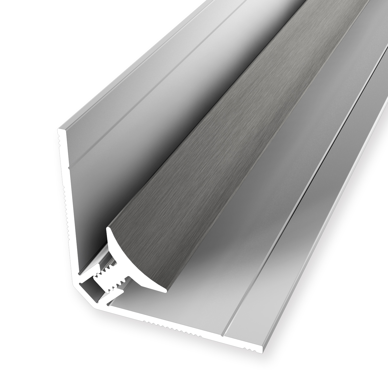 Wandprofil 30 x 30 x 2600 mm Einfasshöhe 3 - 5 mm Aluminium Clip-Innenecke Glatt Küberit