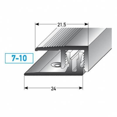 Klick-Abschlussprofil / Abschlussleiste Laminat "Markdale", H 7 - 10 mm, B 21.5 mm, Alu eloxiert