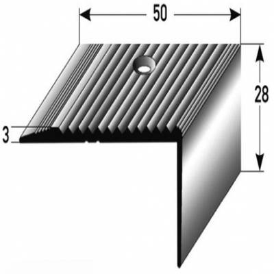 Treppenkante "Gela" / Winkelprofil 28 mm x 50 mm Aluminium eloxiert