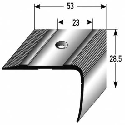 Treppenkante "Acate" / Winkelprofil /Kombiwinkel 28,5 mm x 53 mm Aluminium eloxiert
