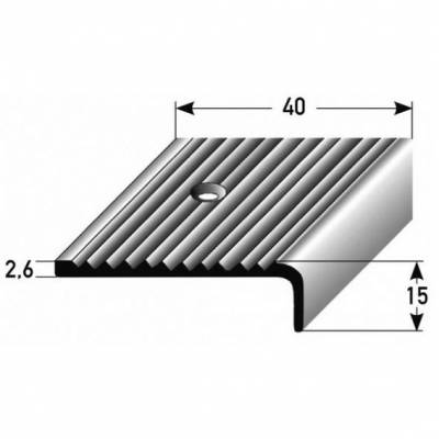 Treppenkante "Asti" / Winkelprofil 40 mm x 15 mm Aluminium eloxiert