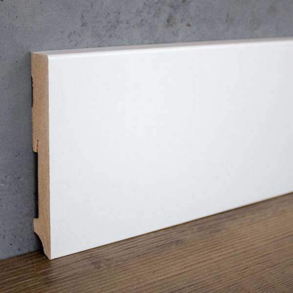 PROVISTON | 19 x 120mm | eckige Sockelleiste | edeles Design | weiß foliert | MDF-Fußleiste | modern PROVISTON | 19 x 120mm | eckige Sockelleiste | edeles Design | weiß foliert | MDF-Fußleiste | modern