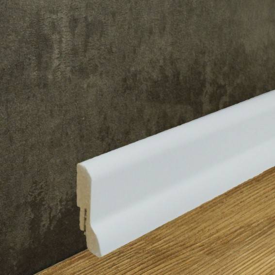 PROVISTON | Sockelleiste | Abgerundetes Profil | 20 x 60 x 2500 mm | MDF foliert | Weiß | Modern PROVISTON | Sockelleiste | Abgerundetes Profil | 20 x 60 x 2500 mm | MDF foliert | Weiß | Modern