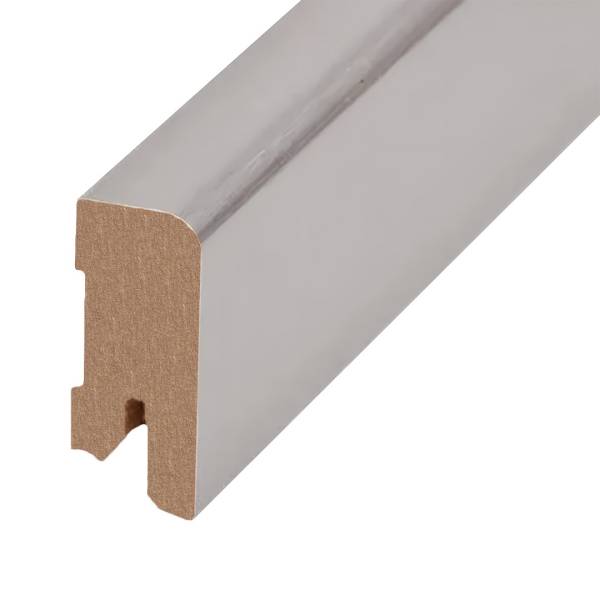 Sockelleiste &quot;Chemnitz&quot; MDF 16 x 40 x 2500 mm Silber moderne Fußleiste by PROVISTON