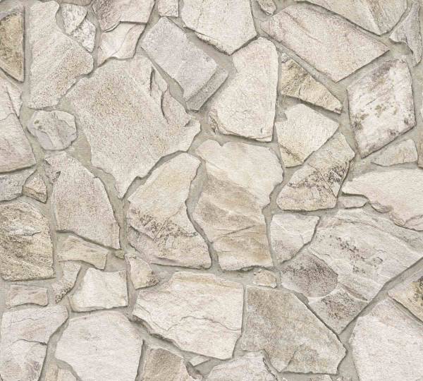 A.S. Creation | Bricks &amp; Stones | 389312 | Vliestapete | Steinoptik | 0.53 x 10.05 m | Beige