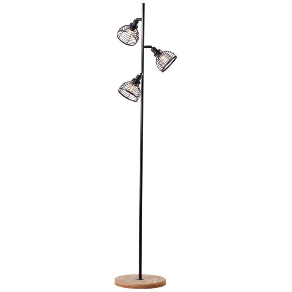 Stehleuchte 153.5 x 38 cm Braun Holz Stehlampe Vintage Industrial Harmonisch Stehleuchte 153.5 x 38 cm Braun Holz Stehlampe Vintage Industrial Harmonisch