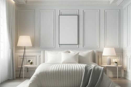 Styroporleisten im Schlafzimmer