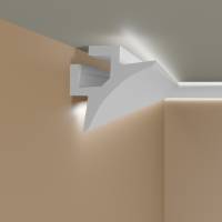 PROVISTON Licht Stuckleiste Kunststoff Weiß | 60 x 97 x 2000 mm Moderne Lichtleiste für die Decke