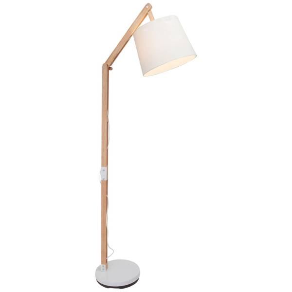 Stehleuchte 163 x 80 x 30 cm Beige Holz Stehlampe Kegel Textil Skandi Harmonisch Stehleuchte 163 x 80 x 30 cm Beige Holz Stehlampe Kegel Textil Skandi Harmonisch