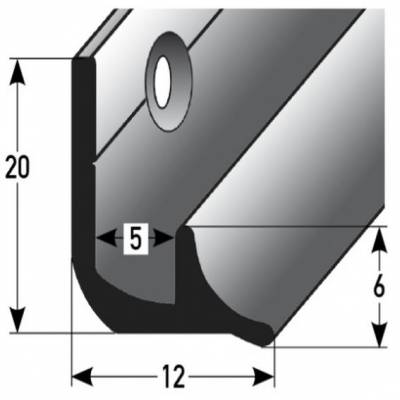 Treppeninnenecke "Kent" 5 mm Typ: 370 (Aluminium eloxiert, gebohrt)