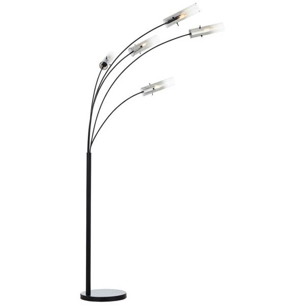 Stehleuchte 200 x 30 x 73 cm Grau Metall Stehlampe Zylindrisch Glamour Harmonisch Stehleuchte 200 x 30 x 73 cm Grau Metall Stehlampe Zylindrisch Glamour Harmonisch