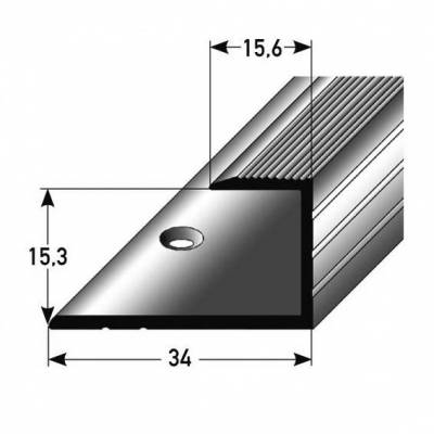 Einschubprofil "Callander" für Parkett, 15,3 mm Einfasshöhe, Aluminium eloxiert, gebohrt