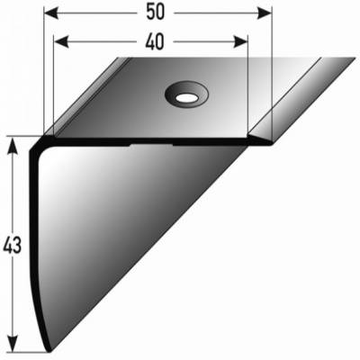 Winkelprofil / Treppenkantee "Joilette" 50 x 43 mm, für Anti-Rutsch-Einlage, Alu eloxiert, Typ 374