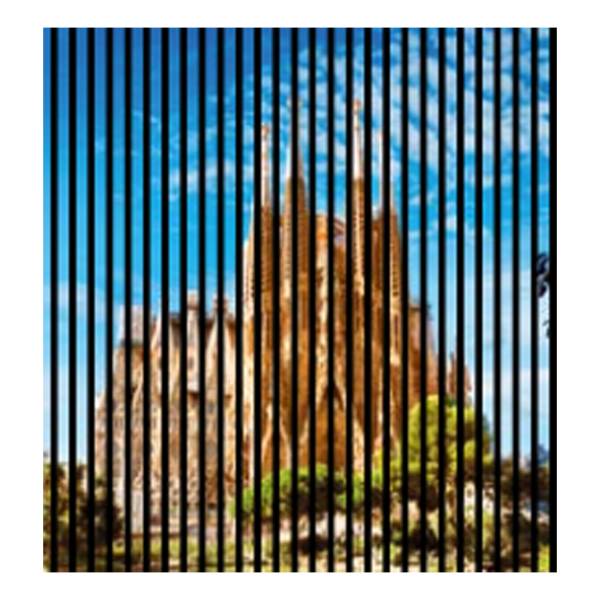 Akustikpaneele mit Digitaldruck Barcelona Kirche Wandpaneele Blau Braun in versch. Größen Akustikpaneele mit Digitaldruck Barcelona Kirche Wandpaneele Blau Braun in versch. Größen