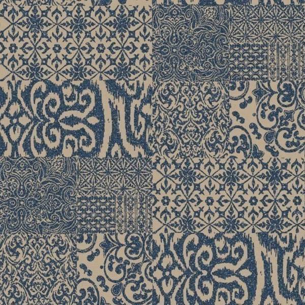 DesignID | VERDE 2 | 219151 | Vliestapete | Vintage | Retro | 0.53 x 10.05 m | Blau